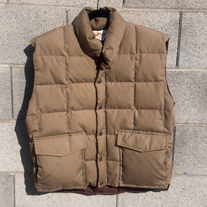 Vintage Ski Daddle Tan DOWN Puffer Vest XL